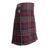 Scottish MacDonald of Clanranald Tartan Kilt 8 Yards With Pleats Medium Weight 13oz Leather Straps