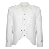 White Argyll Jacket And Vest - biznimart